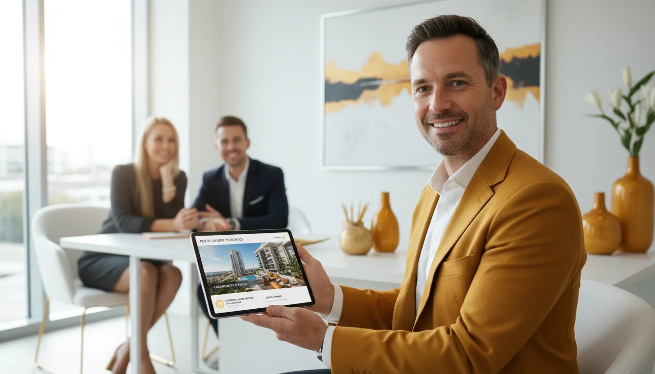 Licensed KeyHive agent presenting a property appraisal to sellers