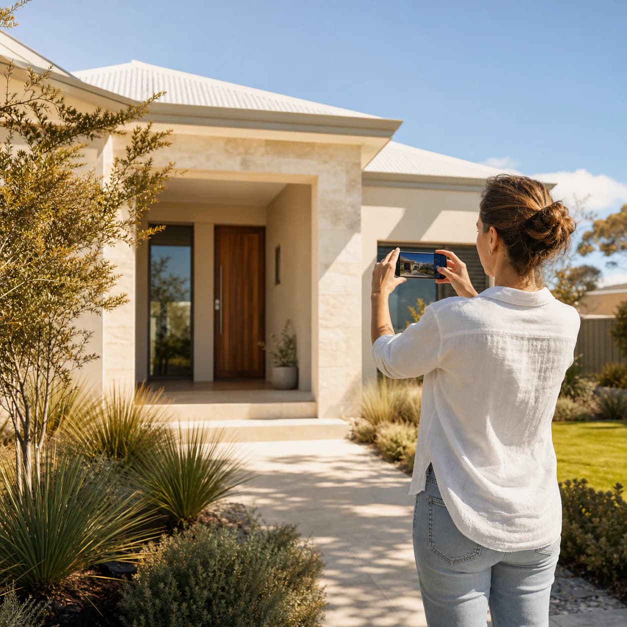A Perth homeowner photographing their home for their own property listing