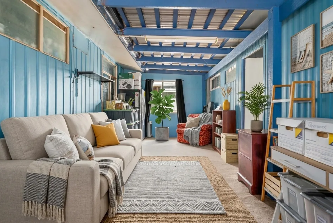 After photo of the same blue room with virtual staging and presentation improvements.