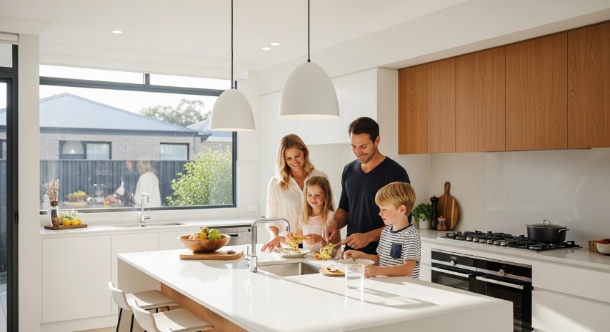 Beautiful kitchen renovation representing home improvement