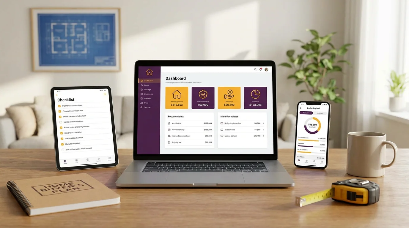 First home buyer tools dashboard showing calculators and planning features